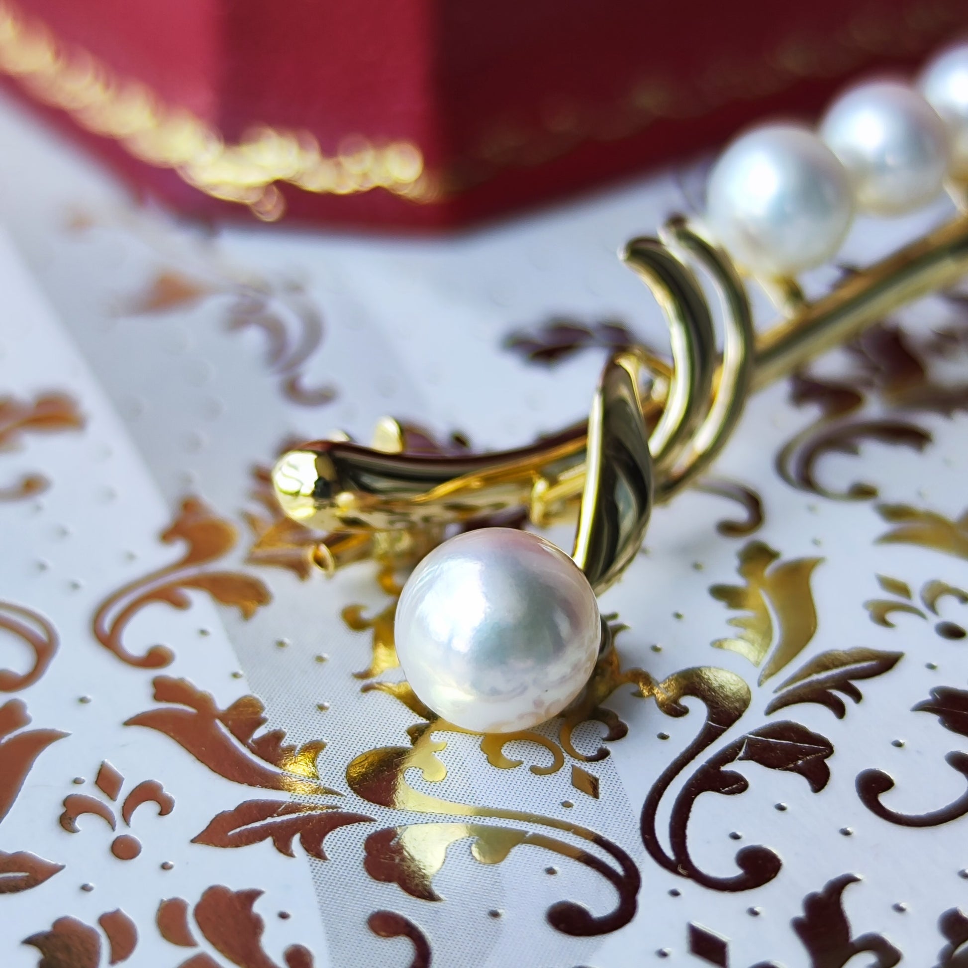 MIKIMOTO ミキモト あこや真珠 ブローチ 18金