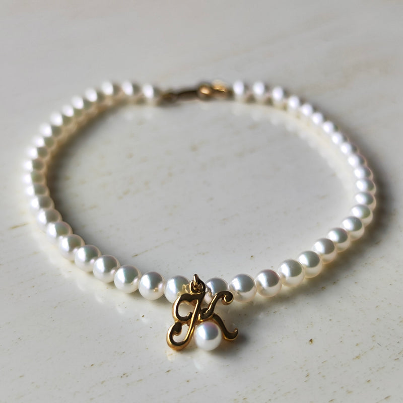 MIKIMOTO ミキモト あこや真珠 ブレスレット チャーム付き