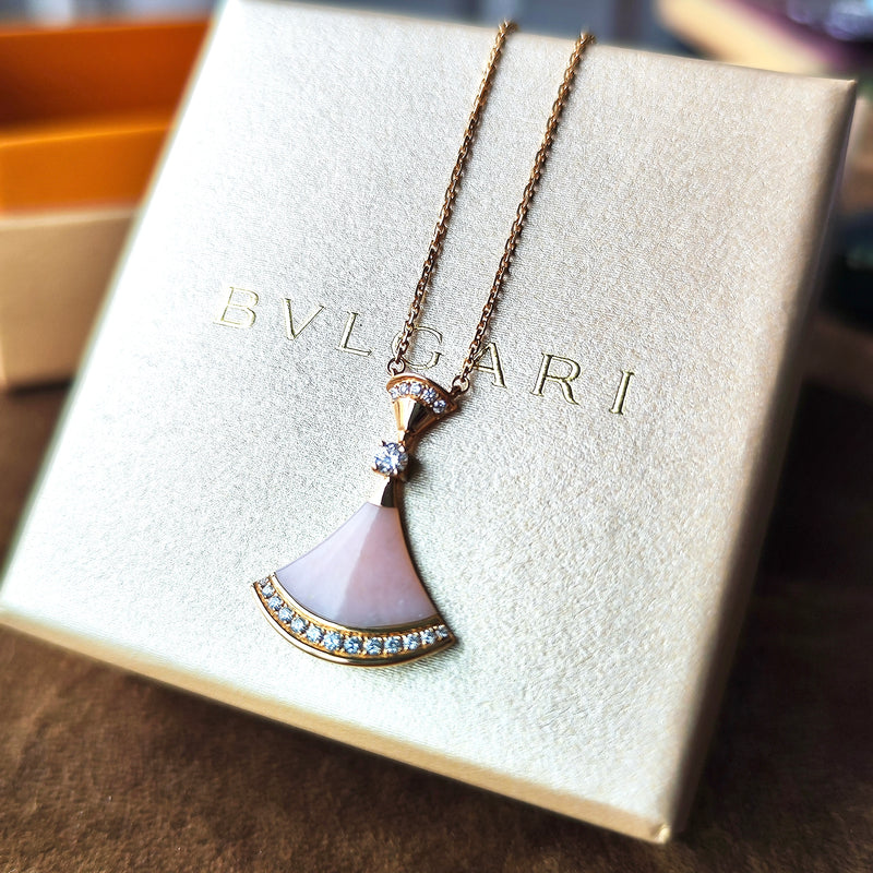 BVLGARI ブルガリ DIVAS' DREAM ディーヴァ ドリーム ピンクオパール ダイヤモンド ネックレス 18金PG