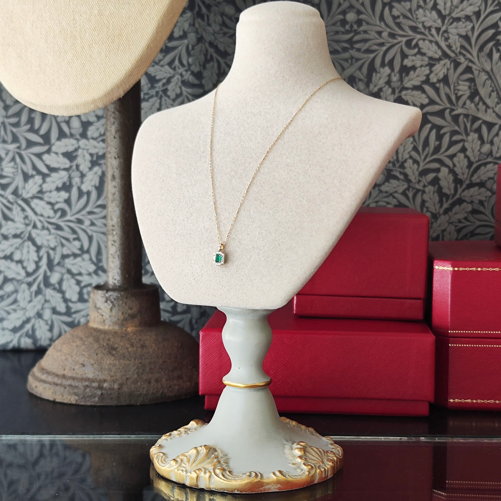 【コロンビア産】天然エメラルド 天然ダイヤモンド 18金ネックレス②