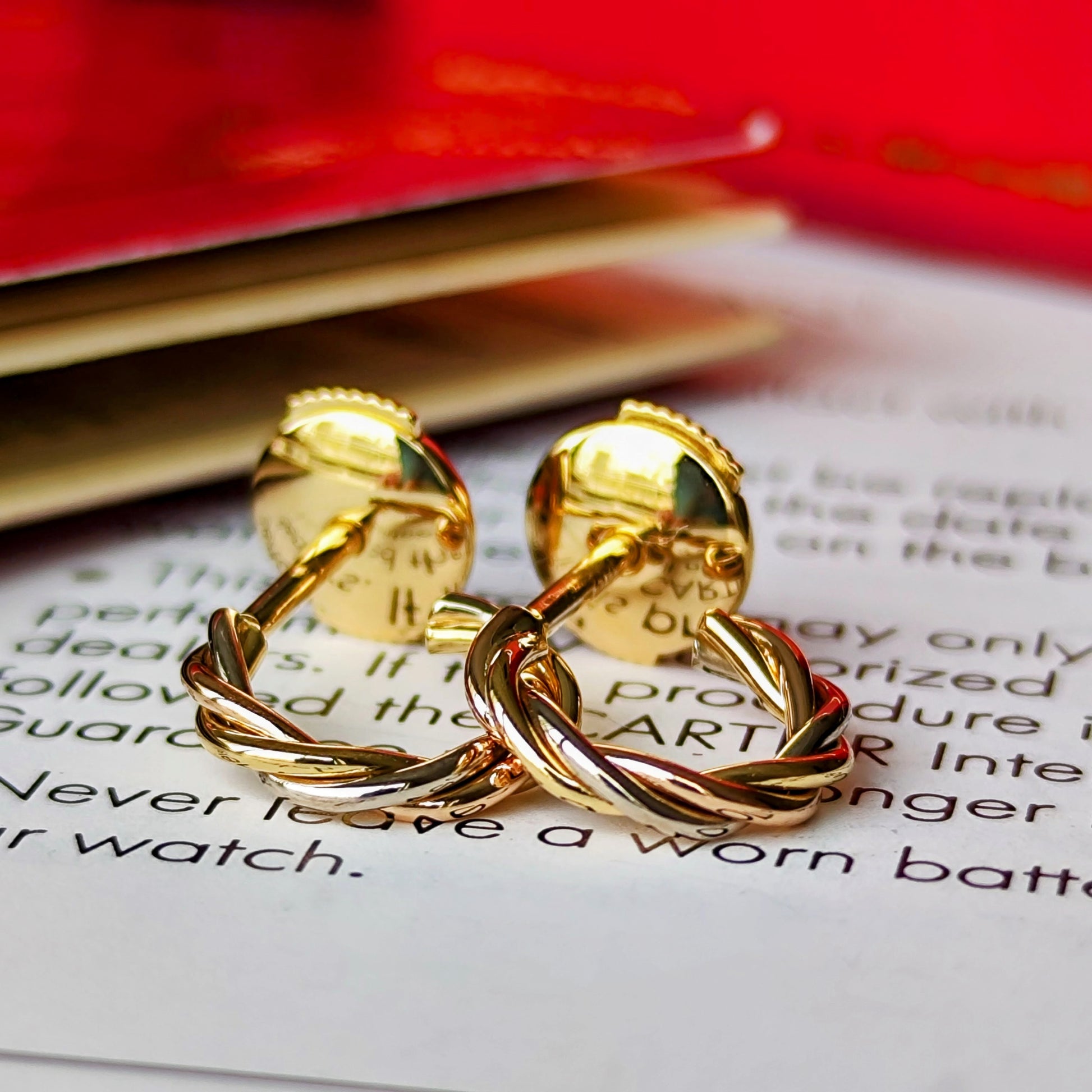 Cartier カルティエ トリニティピアス スリーカラー 18金