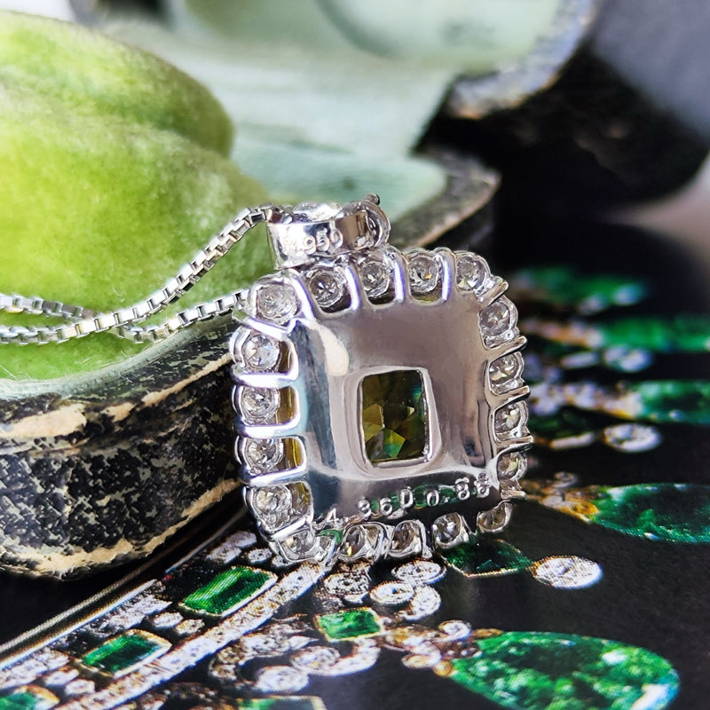 【大粒 4.36ct】天然スフェーン 天然ダイヤモンド ネックレス