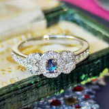 天然アレキサンドライト 天然ダイヤモンド プラチナリング