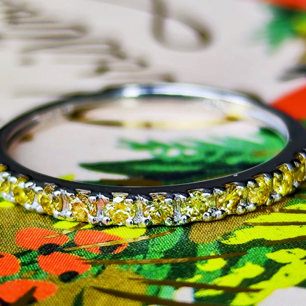 【イエローダイヤ】天然ダイヤモンド ハーフエタニティリング