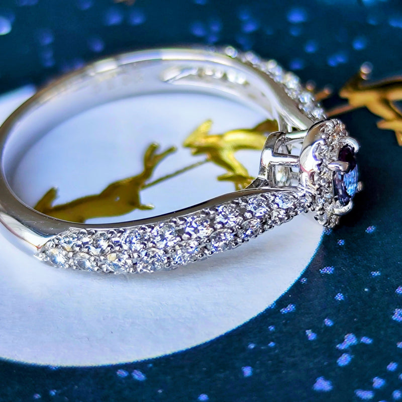 トップカラー】天然アレキサンドライト 天然ダイヤモンド プラチナ