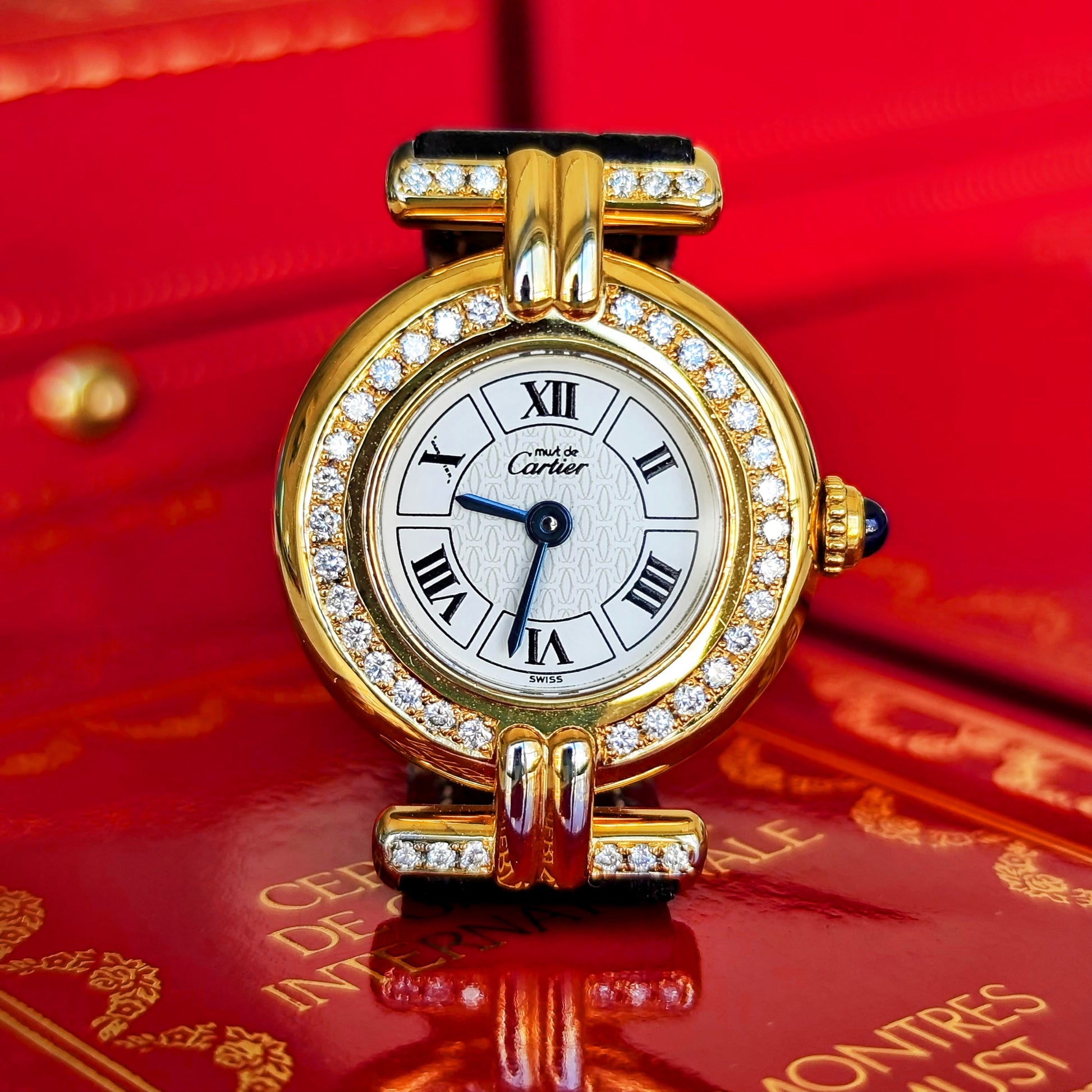 Cartier カルティエ マストコリゼ ダイヤモンドベゼル クォーツ腕時計