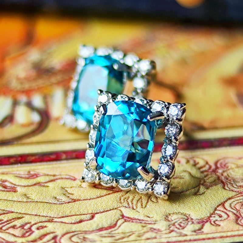 天然ジルコン 天然ダイヤモンド ピアス