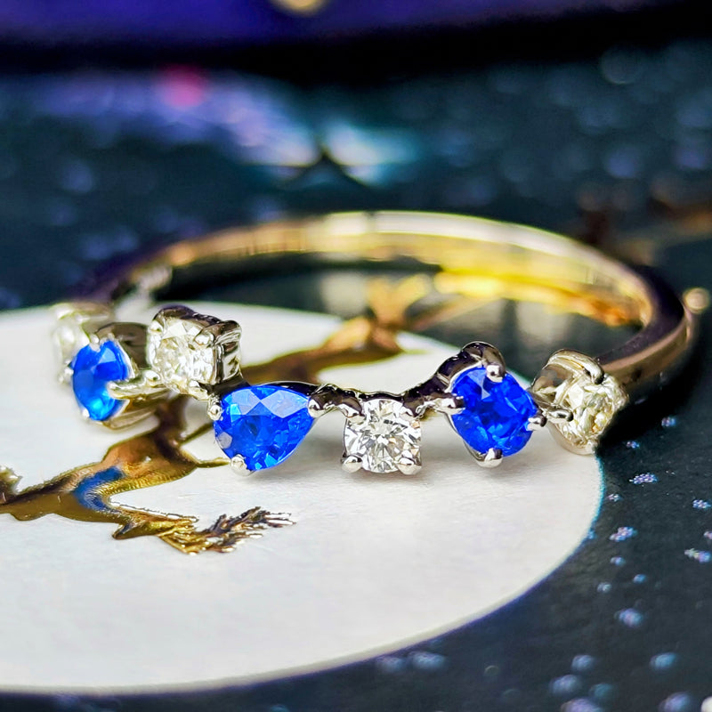 天然アウイナイト 天然ダイヤモンド プラチナリング