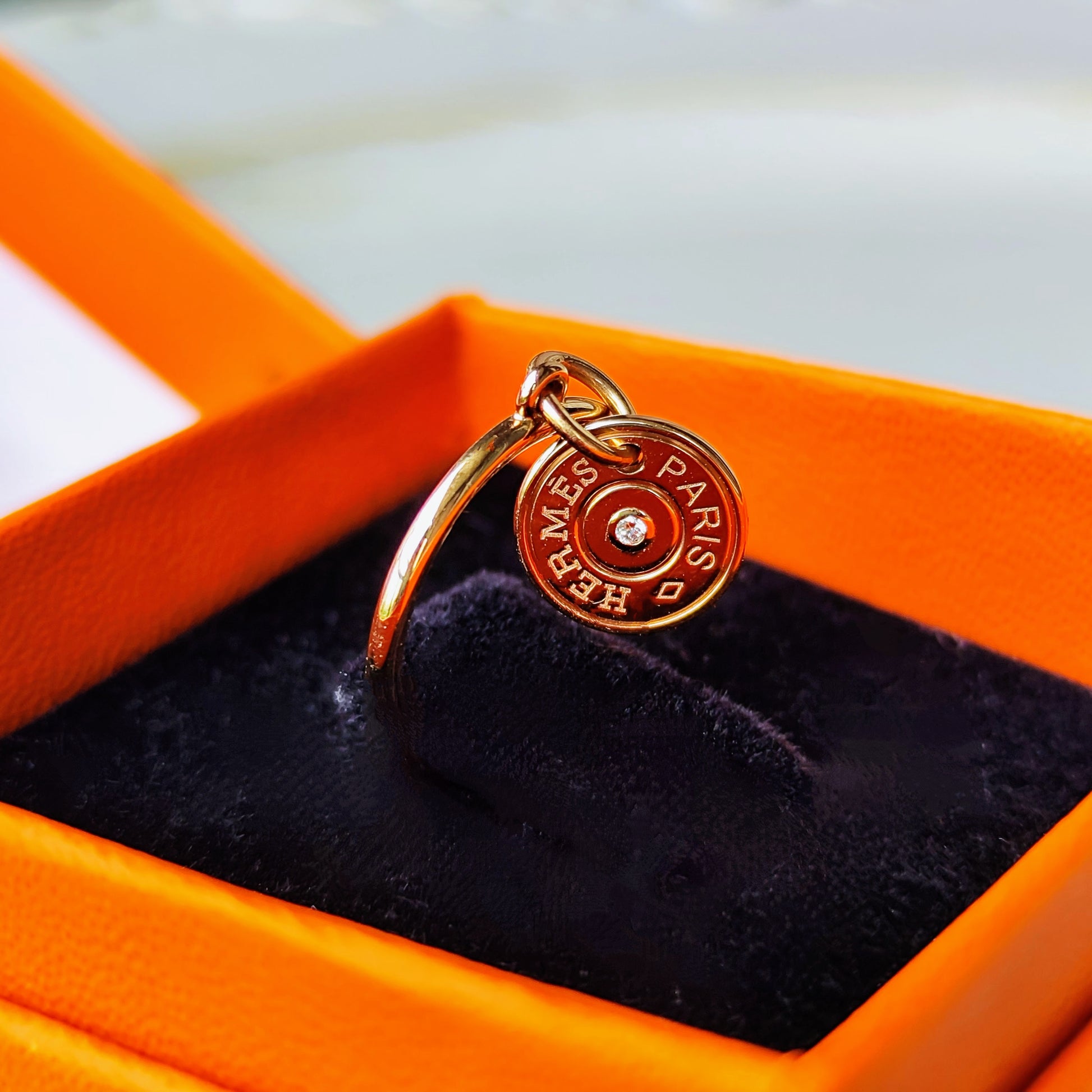 HERMES エルメス ガンバード クルー ド セル セリエ ダイヤモンド 18金PG