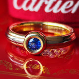 【Vintage Cartier】カルティエ モノストーン サファイア 18金スリーカラーリング