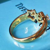 TIFFANY&Co ティファニー トリプルスター ダイヤモンドリング 18金YG 11号