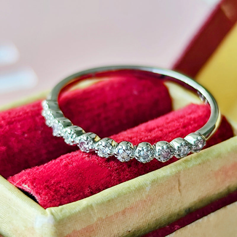 【ピンクダイヤ】天然ダイヤモンド ハーフエタニティリング