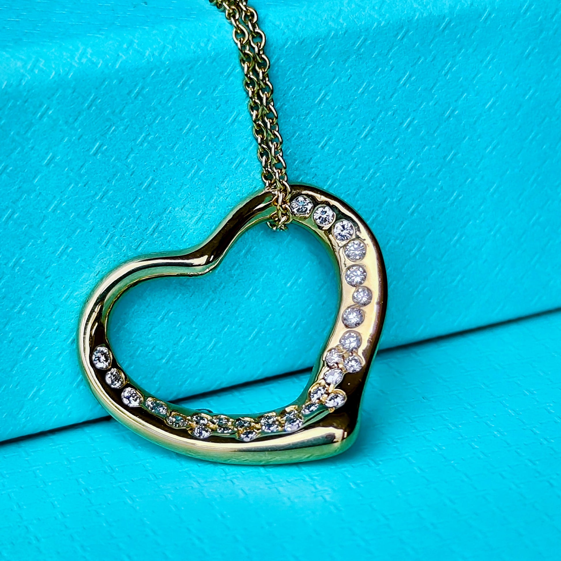 TIFFANY &Co ティファニー オープンハート ダイヤモンド １８金YG ネックレス