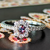 天然アレキサンドライト 天然ダイヤモンド リング