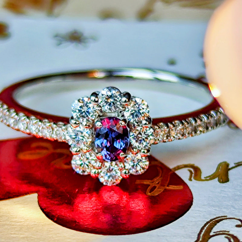 天然アレキサンドライト 天然ダイヤモンド リング – Mico宝飾店