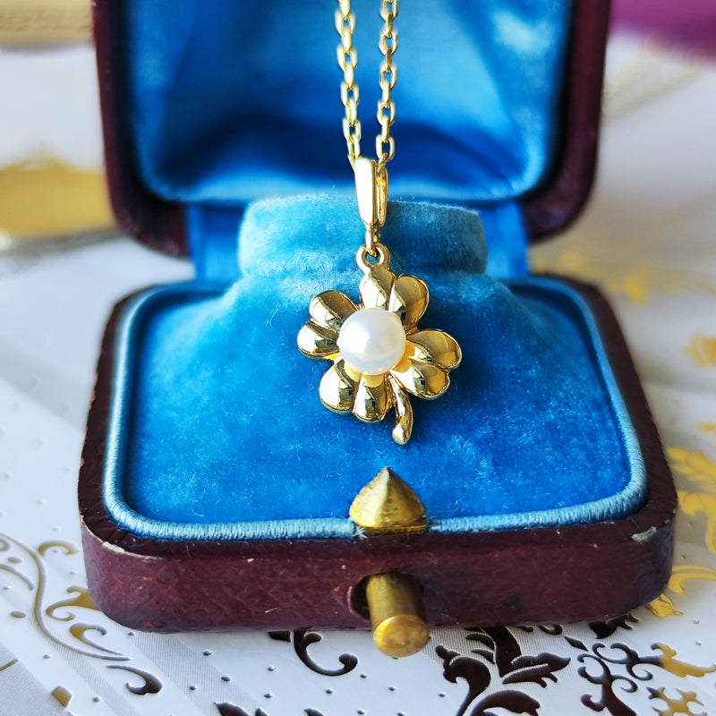 MIKIMOTO ミキモト あこや真珠 クローバー ネックレス