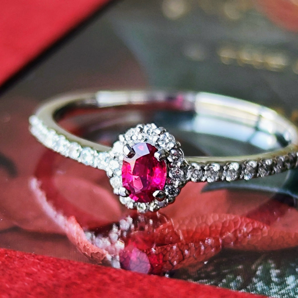 お値下げ】非加熱 ピジョンブラッド 天然ルビー 天然ダイヤモンド