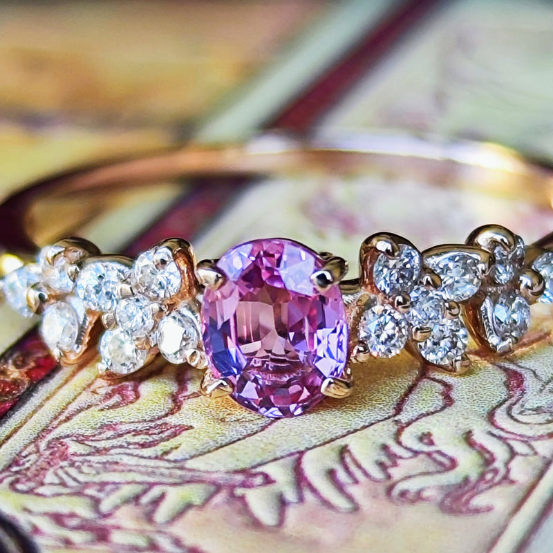 ☆Natural☆★天然パパラチアサファイア★リングオーダー 天然パパラチアサファイア 天然ダイヤモンド リング – Mico宝飾店