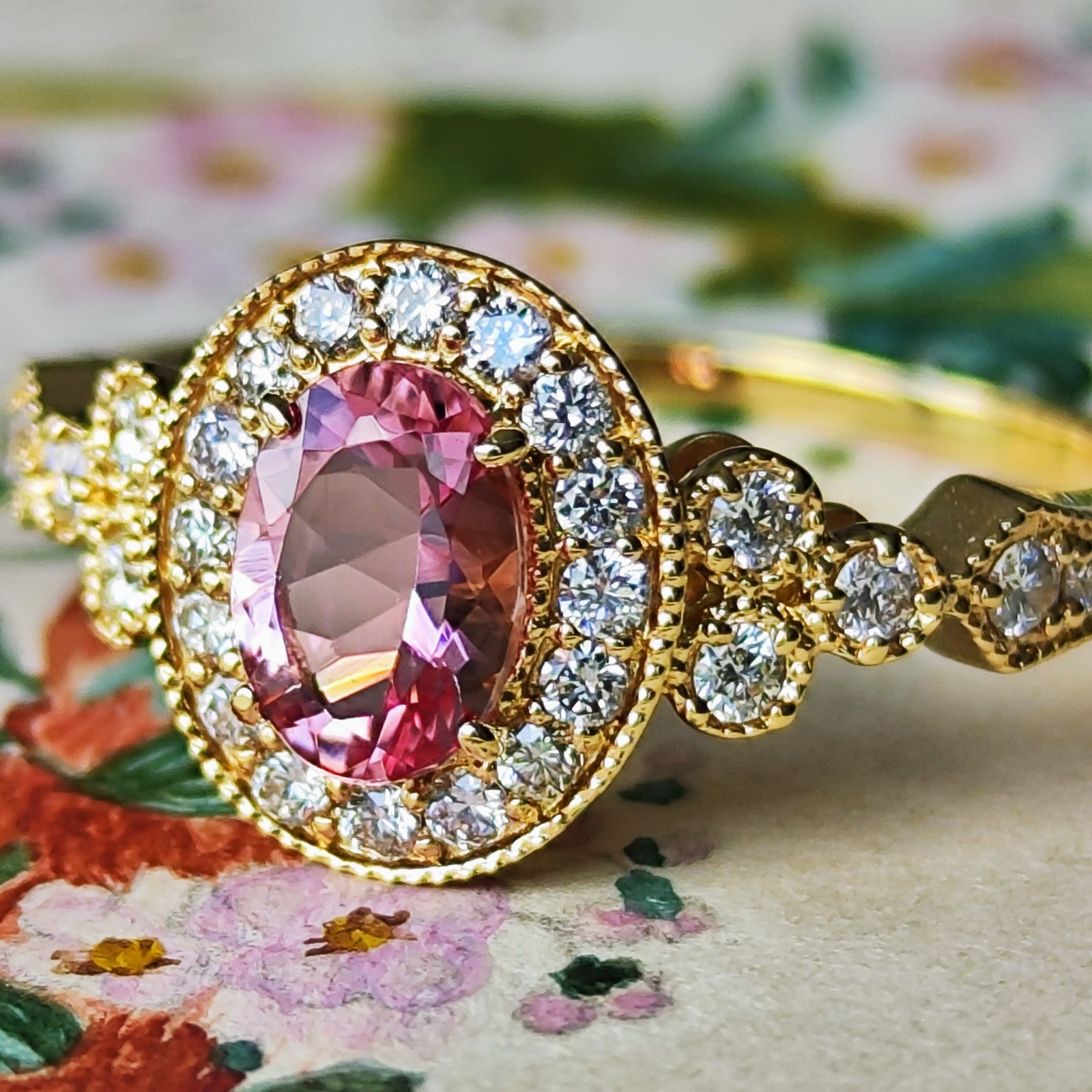 30万円極上大粒！！インペリアルトパーズ 天然ダイヤモンド Pt900リング