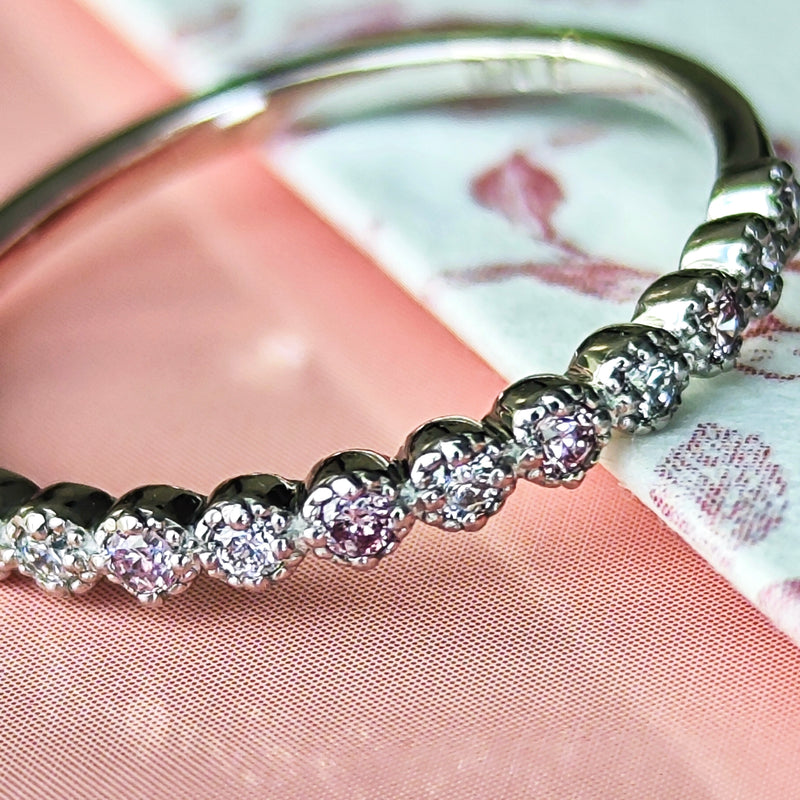 【ピンクダイヤ】天然ダイヤモンド ハーフエタニティリング