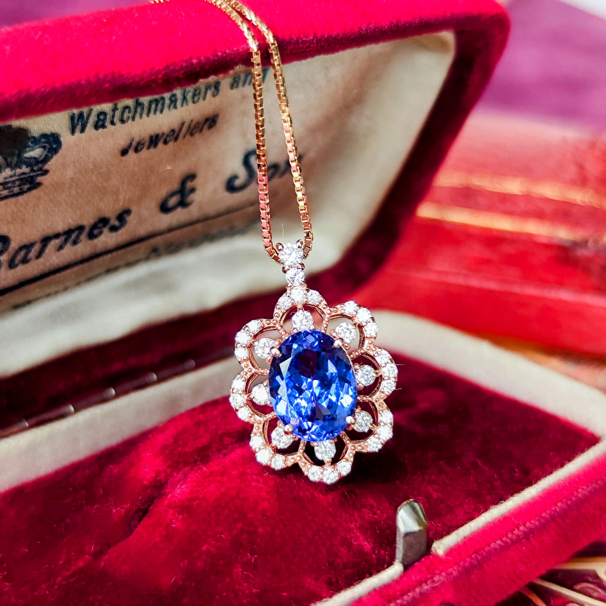 天然タンザナイト 2.07ct 天然ダイヤモンド ネックレス