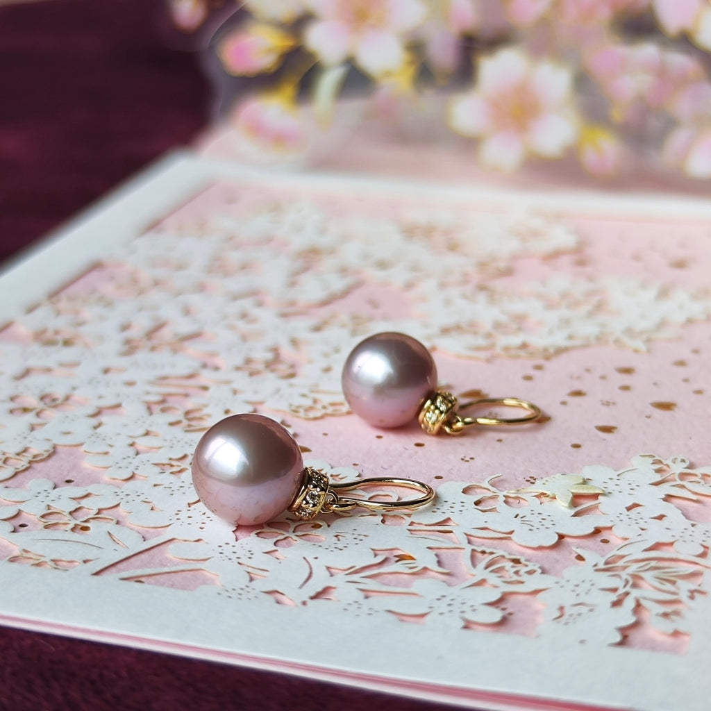【さくらパール 】花の雫 18金ピアス