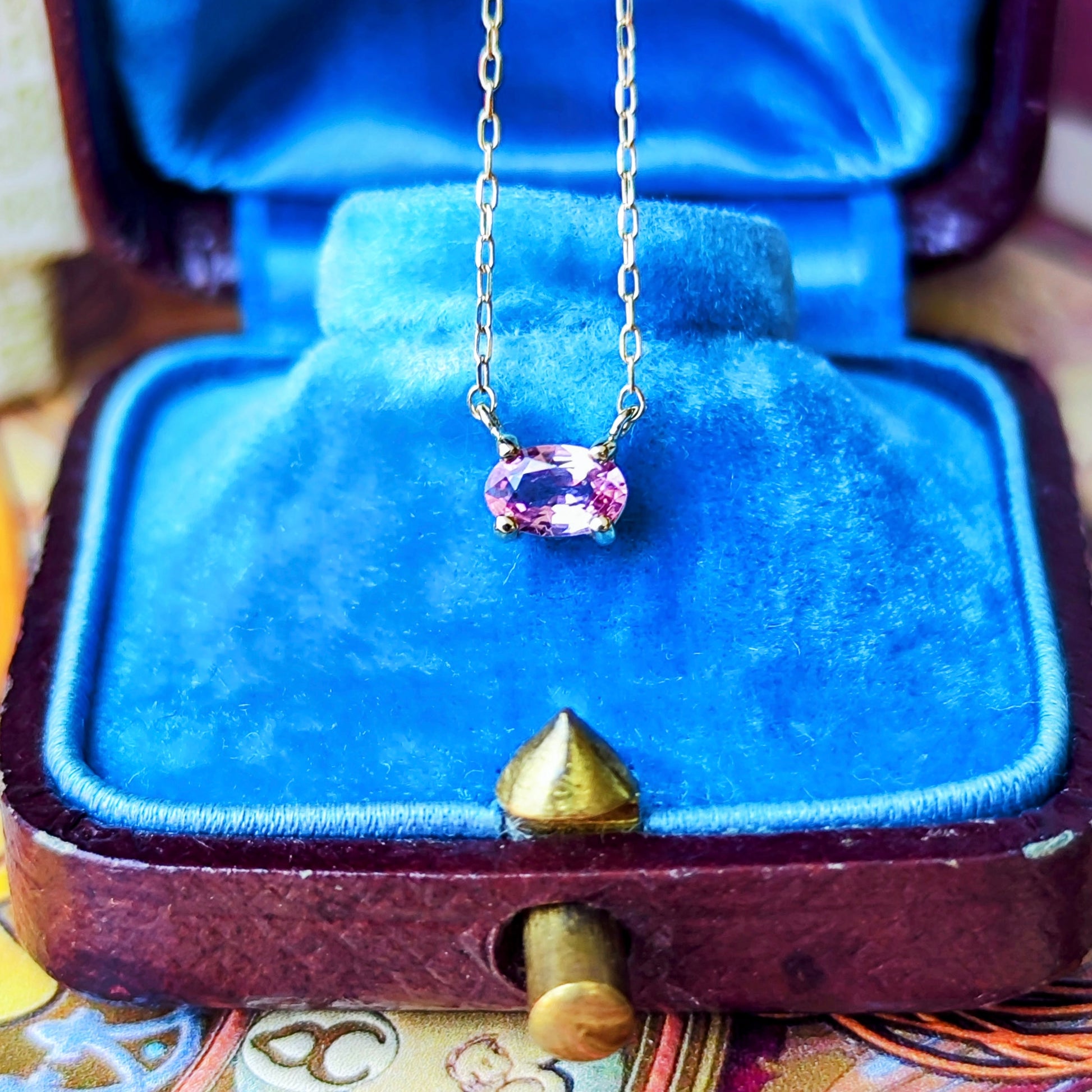 天然パパラチアサファイア 18金 ネックレス
