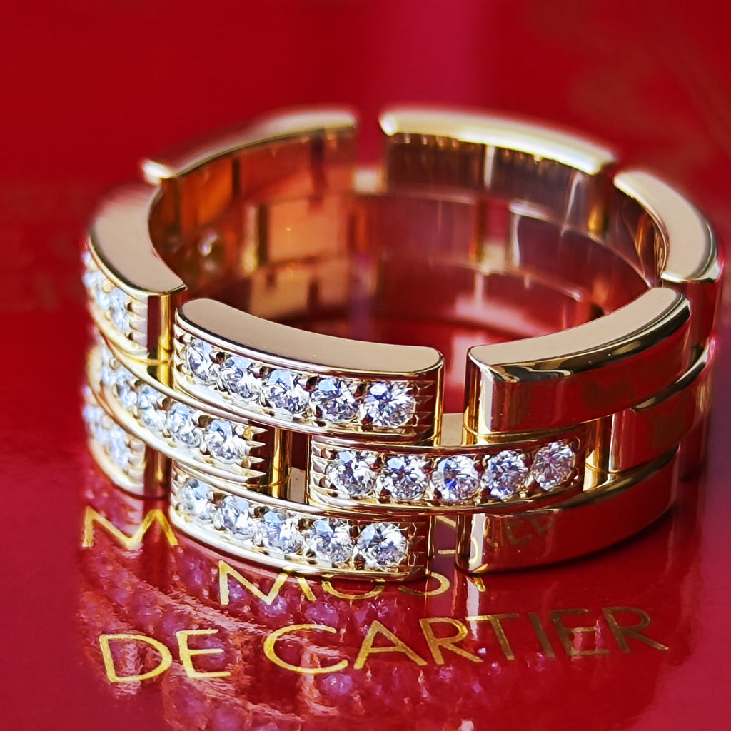 Cartier カルティエ マイヨンパンテール
3連 ハーフダイヤ 18金YG 57