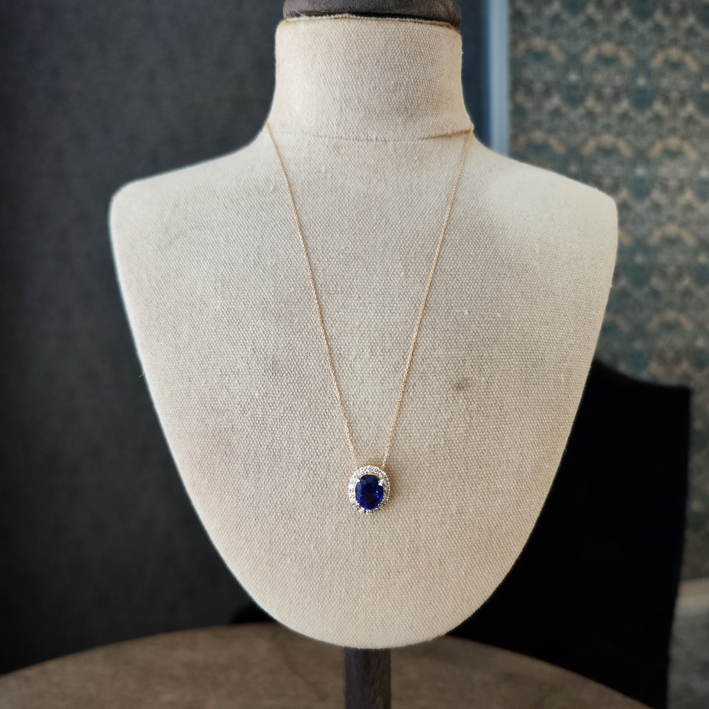 【大粒 5.27ct】天然タンザナイト 天然ダイヤモンド ネックレス