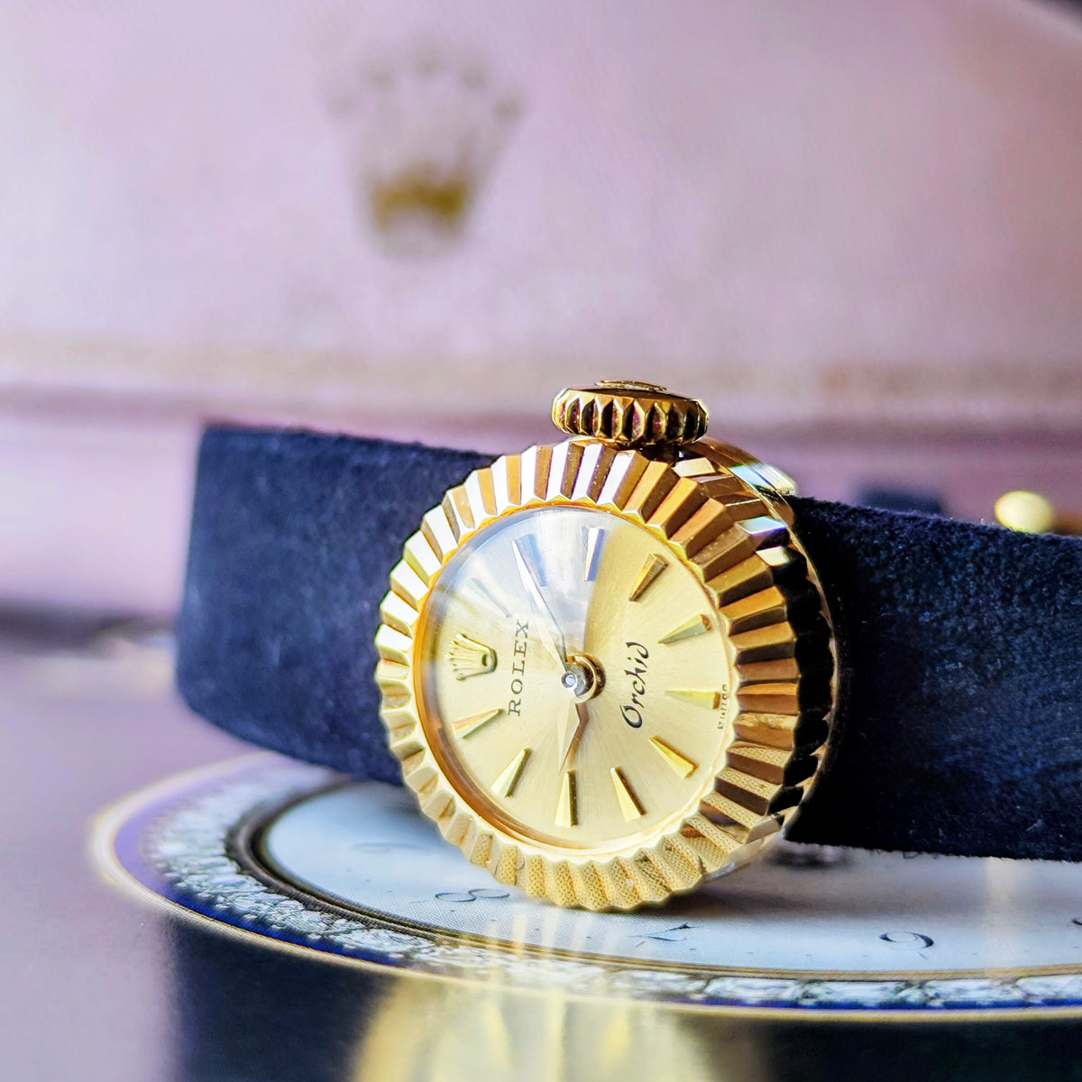 【OH済み】ROLEX ロレックス CHAMELEON カメレオン Orchid 18金無垢 手巻き腕時計