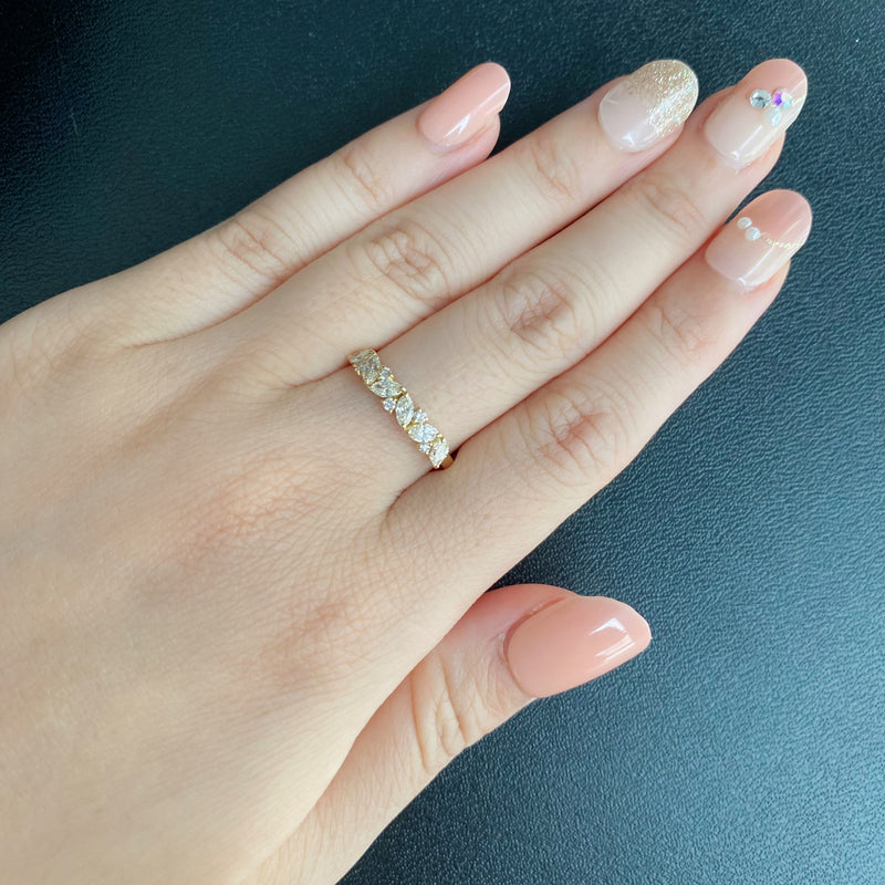 天然ダイヤモンド マーキスカット リング