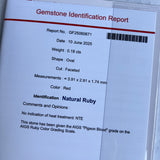 【非加熱 ピジョンブラッド】天然ルビー 天然ダイヤモンド リング