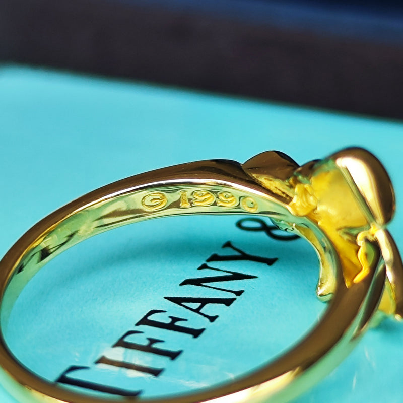 TIFFANY&Co ティファニー リボンリング ダイヤモンド K18YG