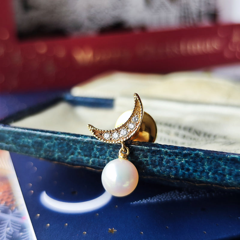 MIKIMOTO ミキモト あこや真珠 天然ダイヤモンド ブローチ