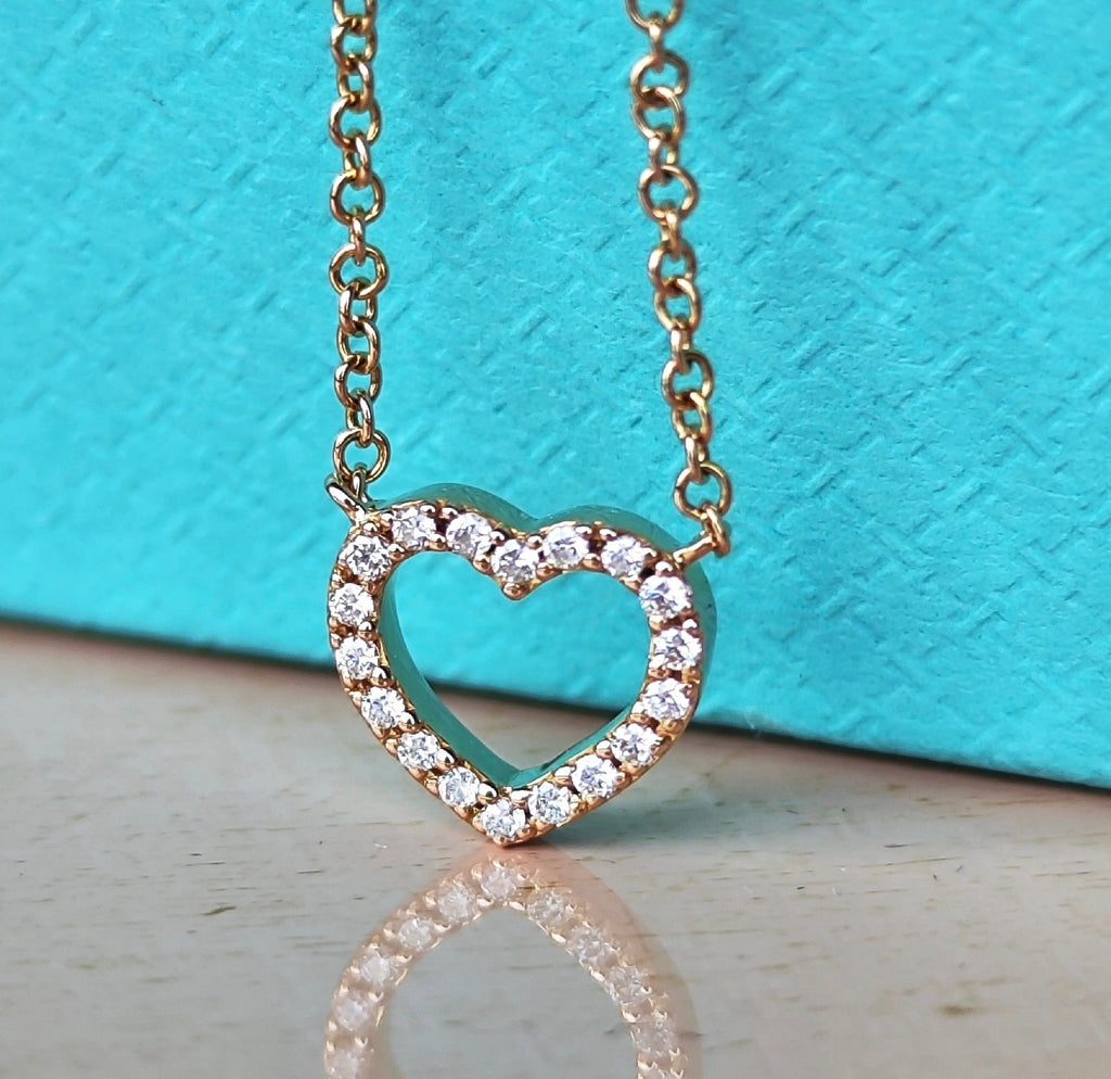 TIFFANY &Co ティファニー メトロハート ダイヤモンド ネックレス