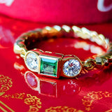 【Vintage Cartier】カルティエ エメラルド ダイヤモンド 18金スリーカラーリング