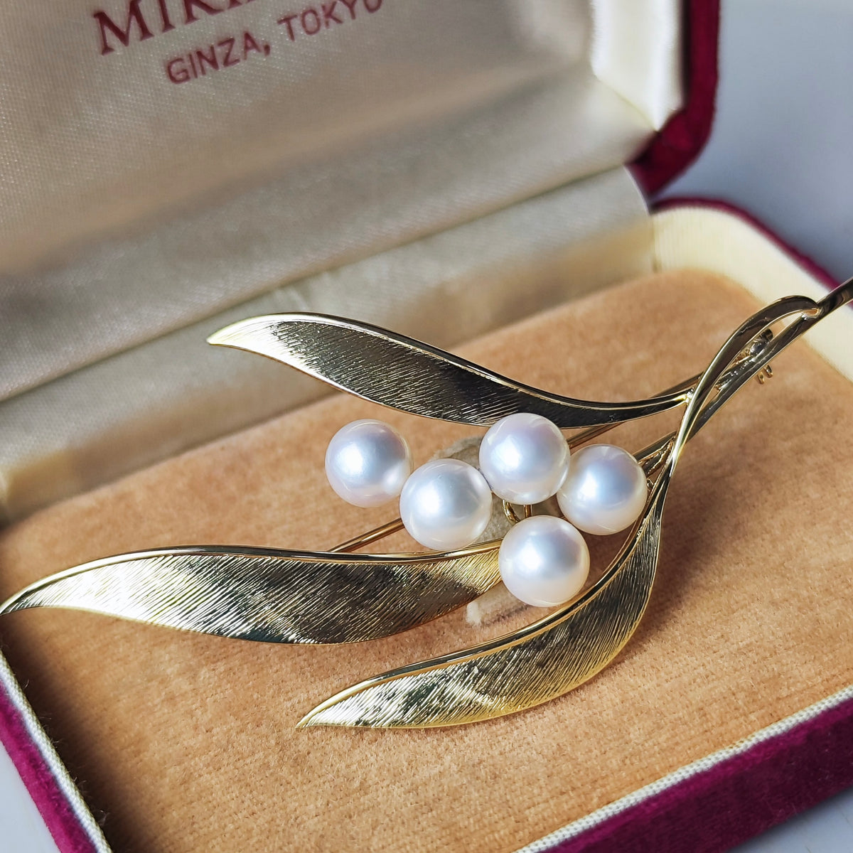 [Vintage MIKIMOTO] MIKIMOTO Akoya Pearl 14K Gold Brooch ②
