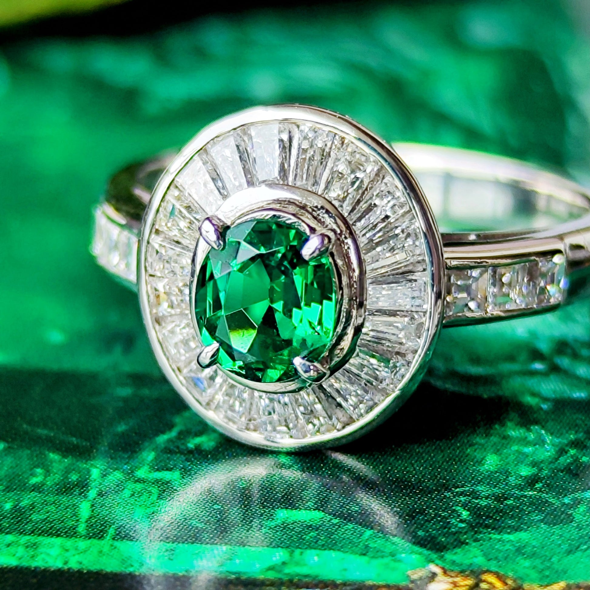【ノンオイル ザンビア産】天然エメラルド 天然ダイヤモンド GIA プラチナリング