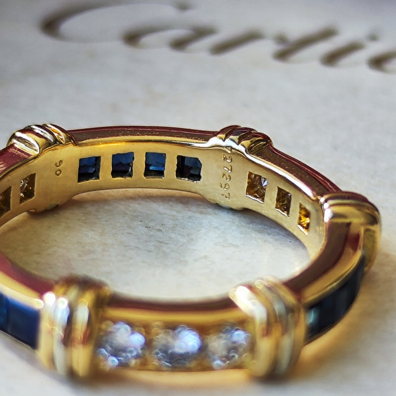 【Vintage Cartier】カルティエ コンテッサ サファイア ダイヤモンド フル リング