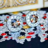 天然アンダリュサイト 天然ダイヤモンド プラチナピアス