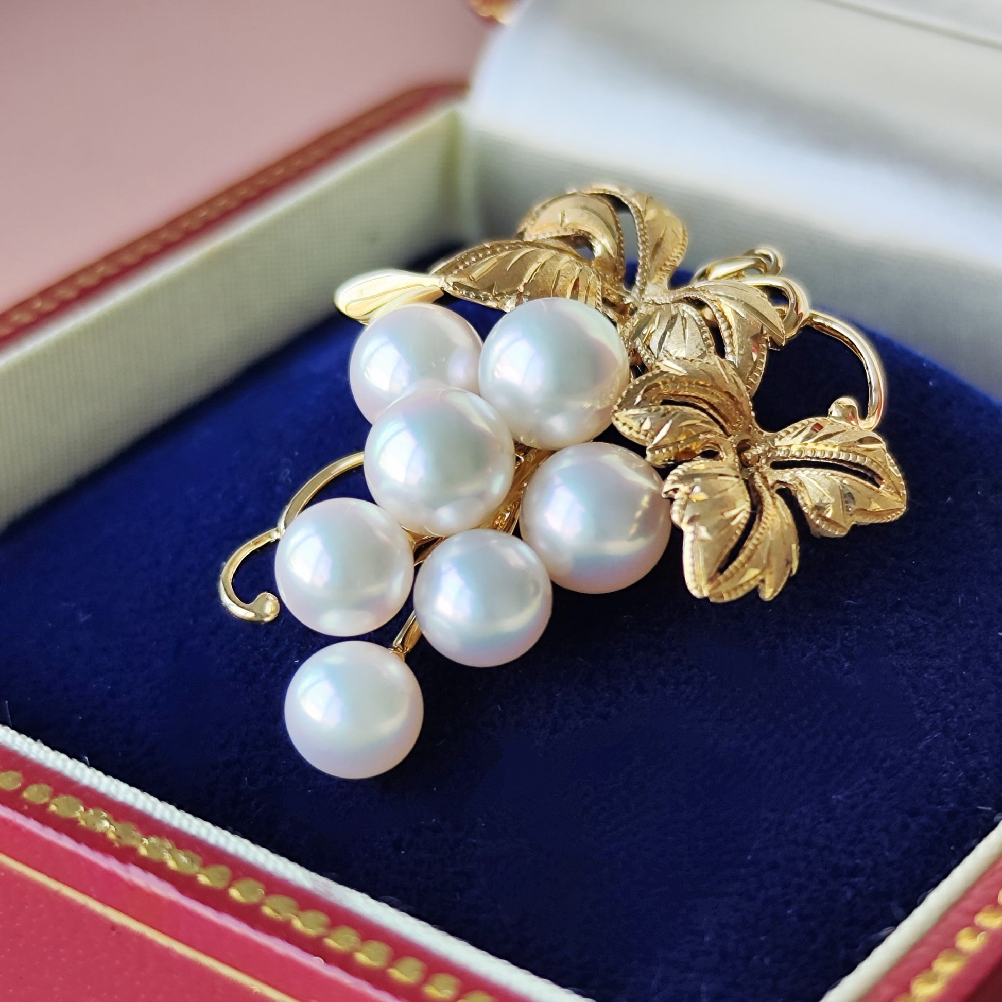 MIKIMOTO ミキモト あこや真珠 葡萄のモチーフ ペンダントトップ ヴィンテージ