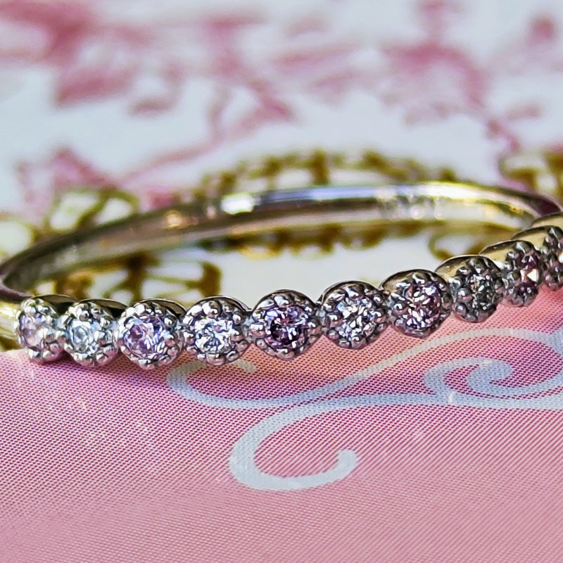 【ピンクダイヤ】天然ダイヤモンド ハーフエタニティリング