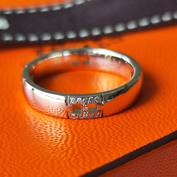 エルメス ★煌めく♪ 18KG ダイヤモンド リング アライアンス HERMES エルメス ヘラクレス ダイヤモンドリング 18金WG 7号