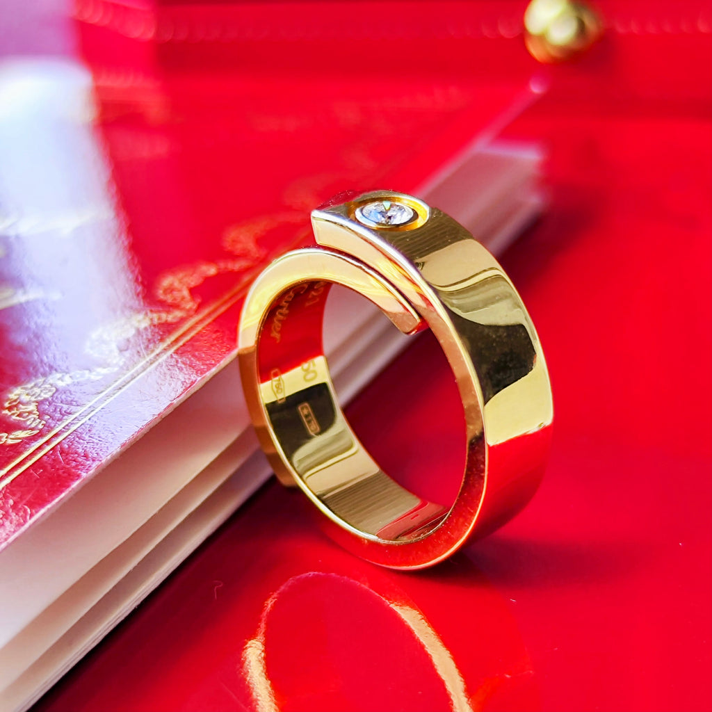 【Cartier 廃盤】カルティエ アニバーサリーリング ダイヤモンド 18金YG 50