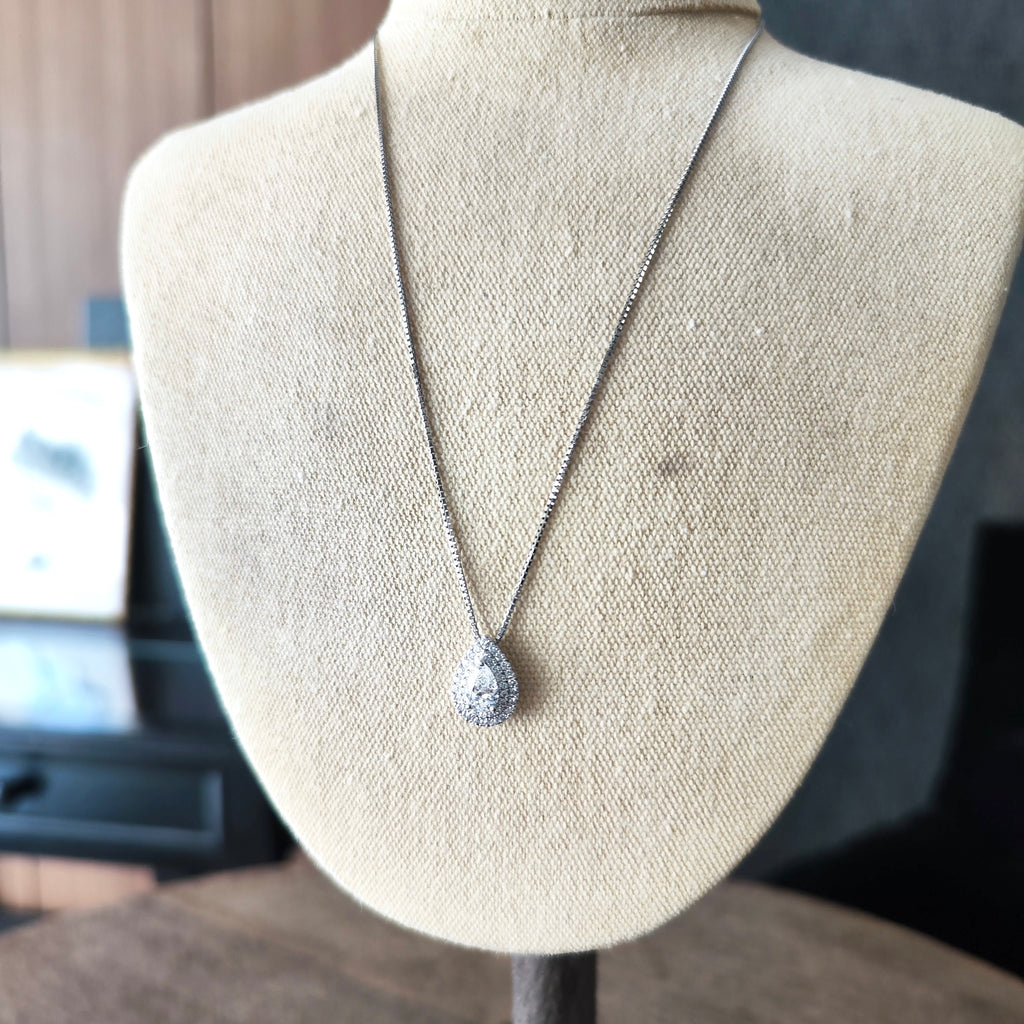 【大粒 1.007ct】天然ダイヤモンド ペアシェイプ プラチナ ネックレス