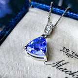 天然タンザナイト 天然ダイヤモンド ネックレス