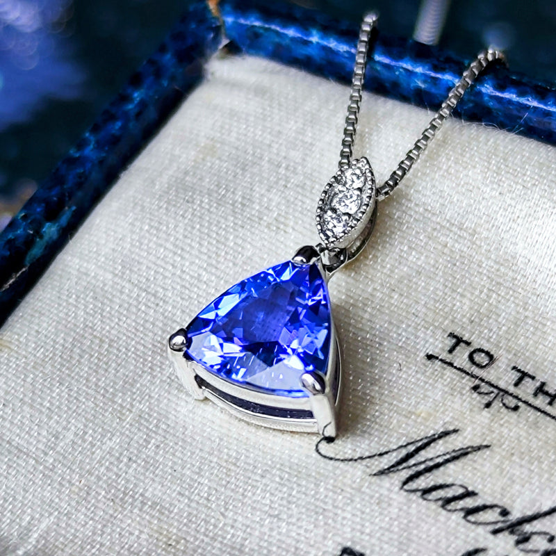 天然タンザナイト 天然ダイヤモンド ネックレス