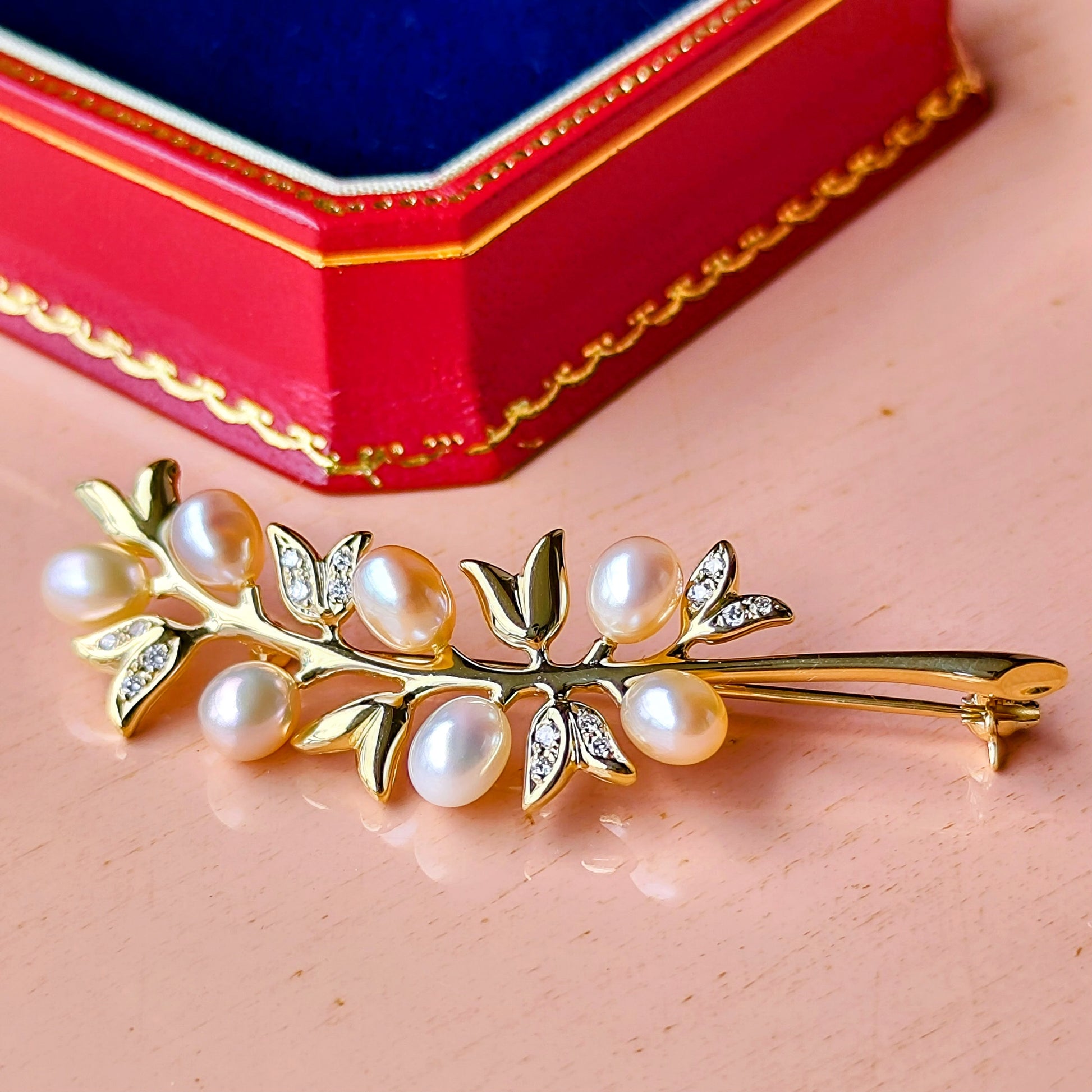 MIKIMOTO ミキモト 淡水真珠 18金ブローチ