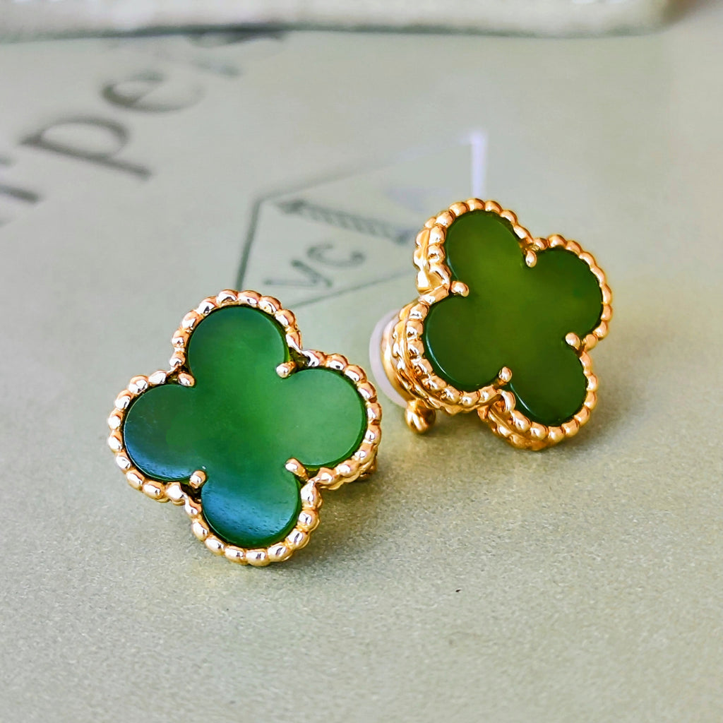 Van Cleef & Arpels ヴァンクリーフ&アーペル ヴィンテージアルハンブラ 翡翠 イヤリング