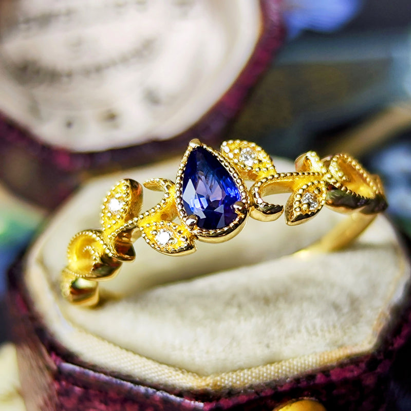 天然バイカラーサファイア 天然ダイヤモンド リング